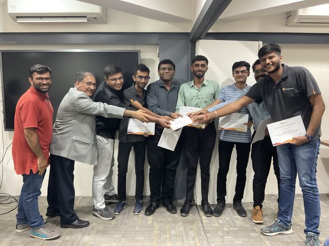Team GATI, at a certificate presentation