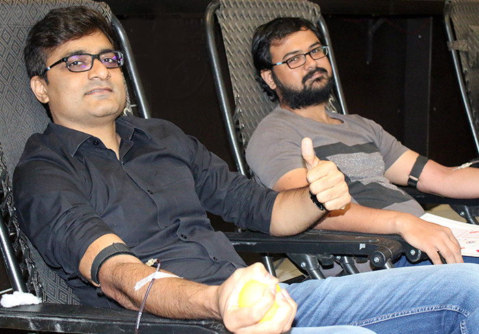 A blood-donation camp