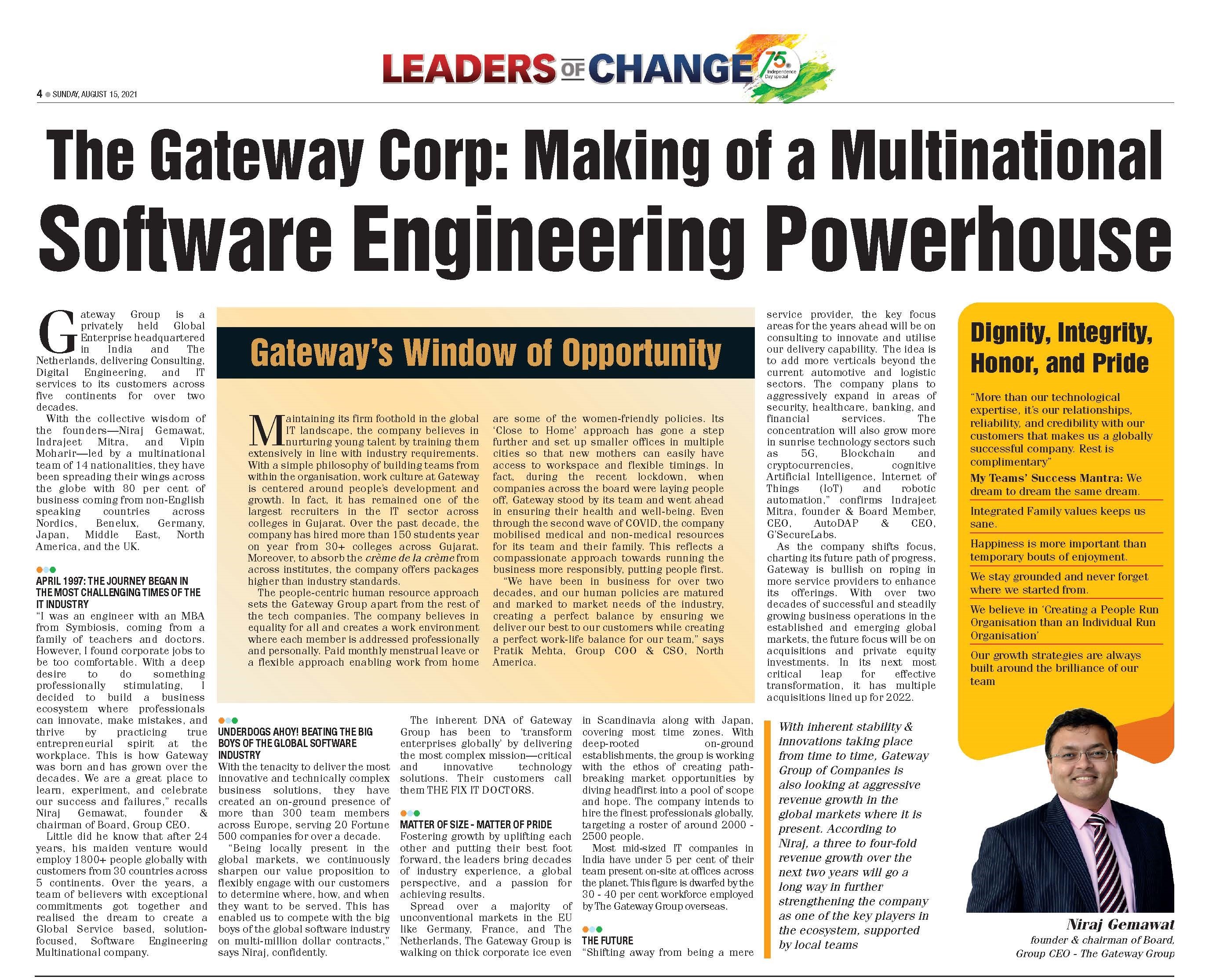 The Gateway Corp: Making of a Multinational Software Engineering Powerhouse